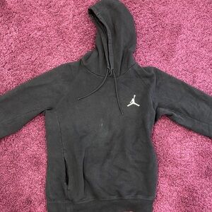 Jordan Black Crewneck Hoodie with White Jumpman